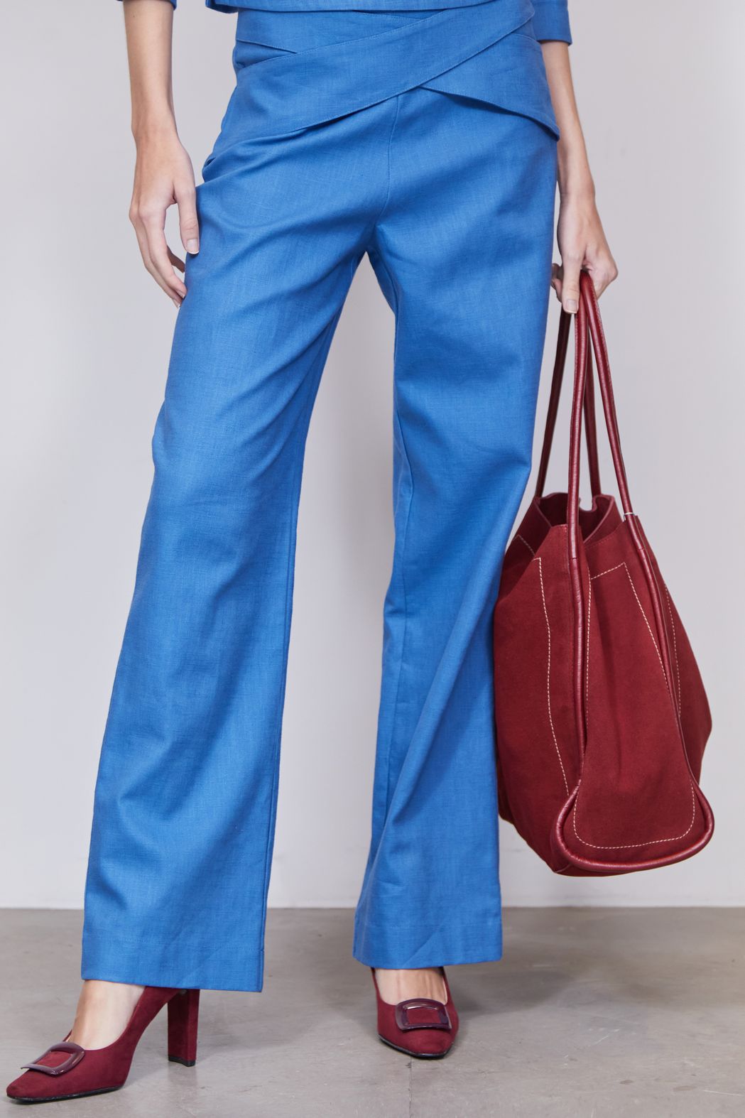 Calça Pantalona  Rami Azul Livia