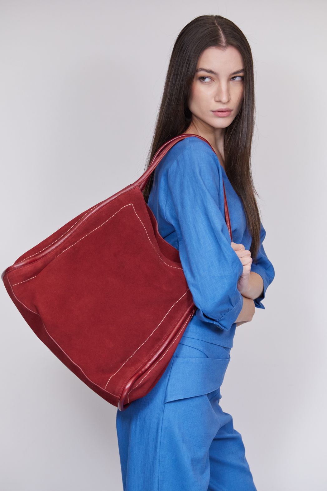 Bolsa de Camurça Bordô Livia