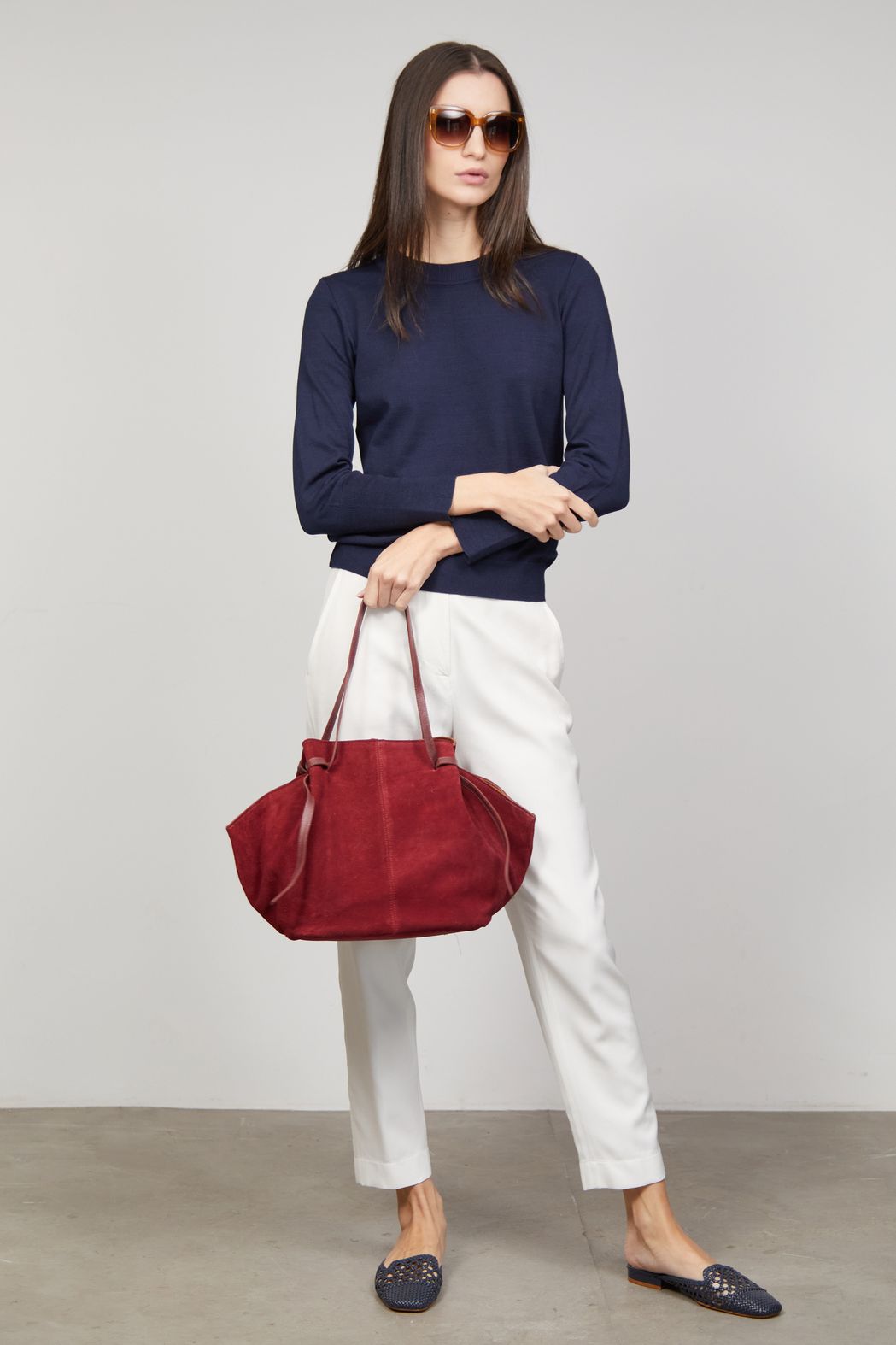 Bolsa de Camurça Bordô Sandra