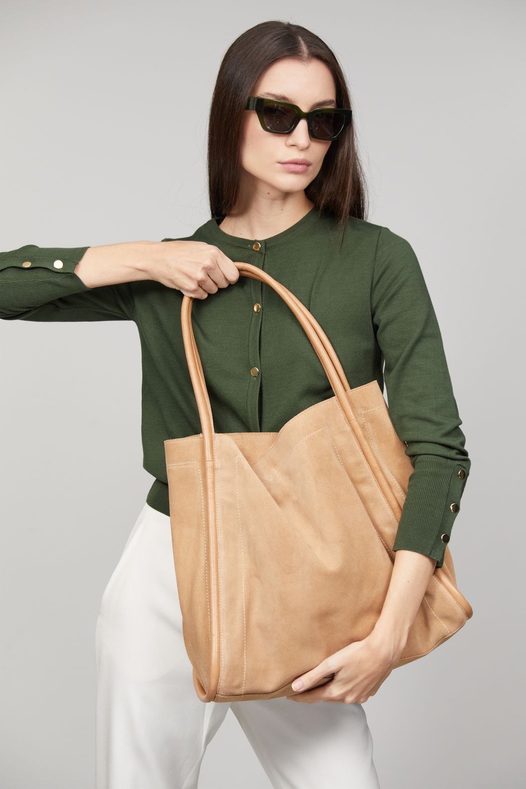 Bolsa de Camurça Bege Livia