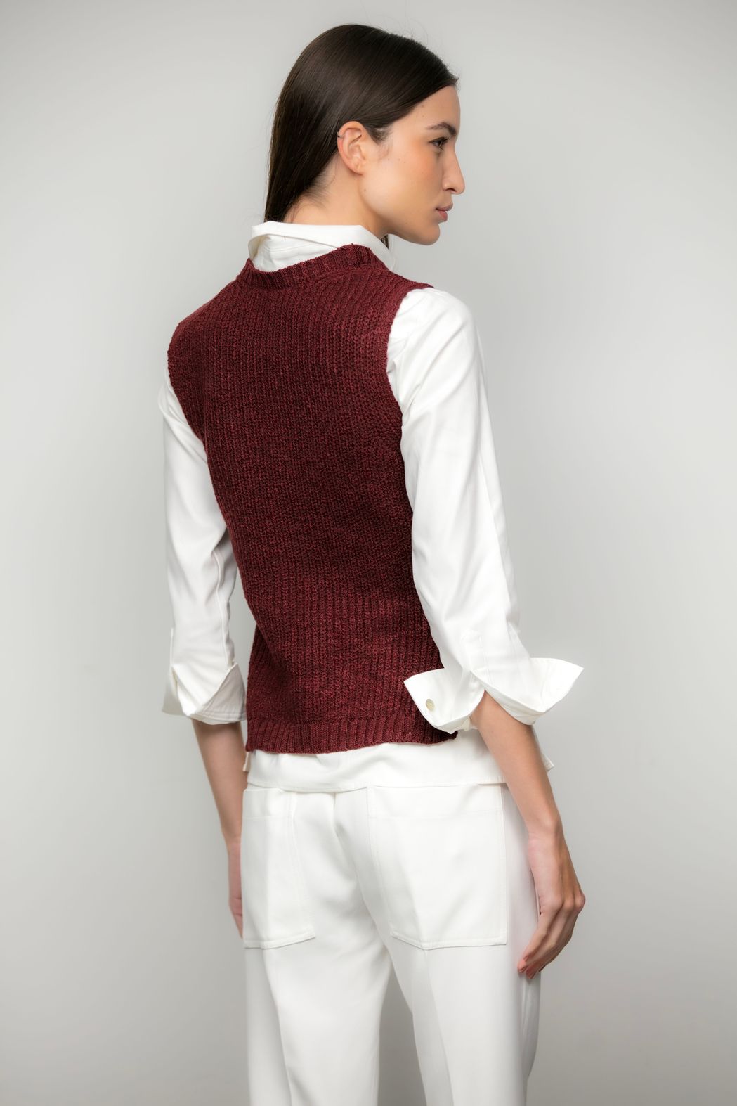 Colete Tricot Bordô Beatriz