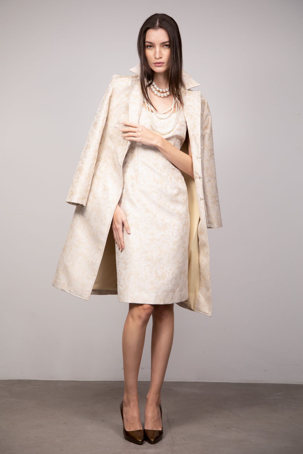 Casaco Jacquard Dourado Rebeca