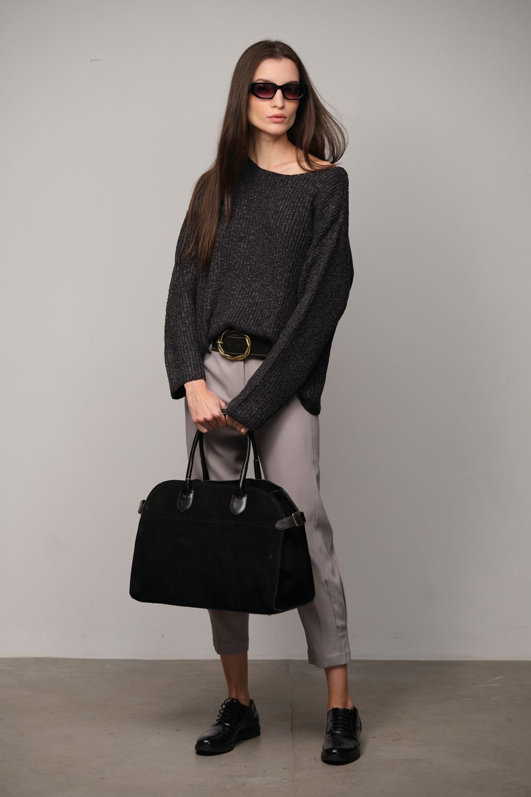 Bolsa Shopper Camurça Preta Milena