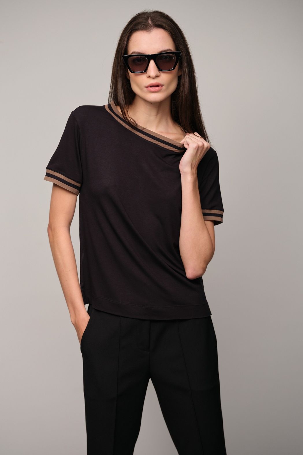 Blusa  de Malha em Viscolycra Preta Michele