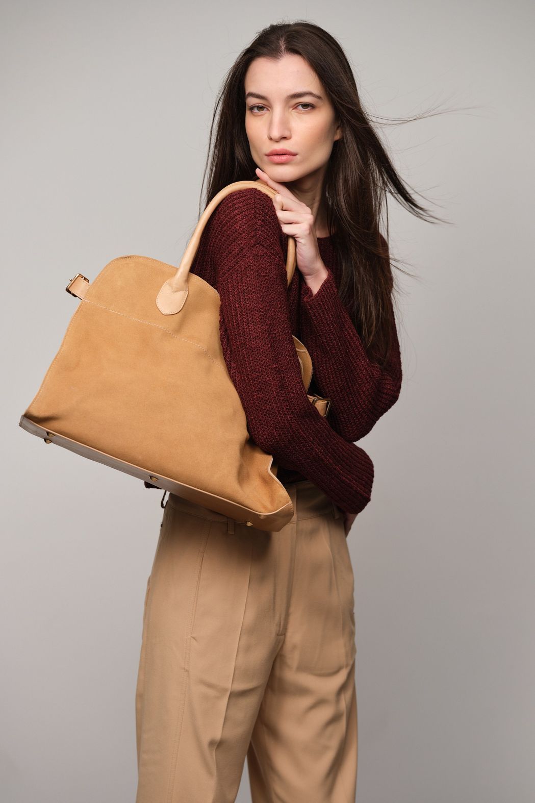 Bolsa Shopper Camurça Bege Milena