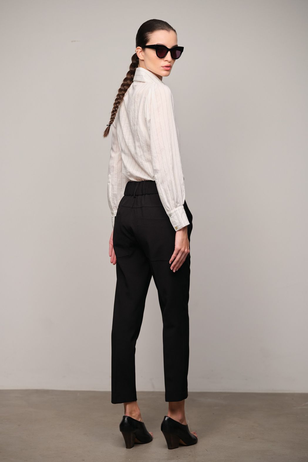 Camisa Risca de Giz  Fio Tinto com Viscose  Zoe
