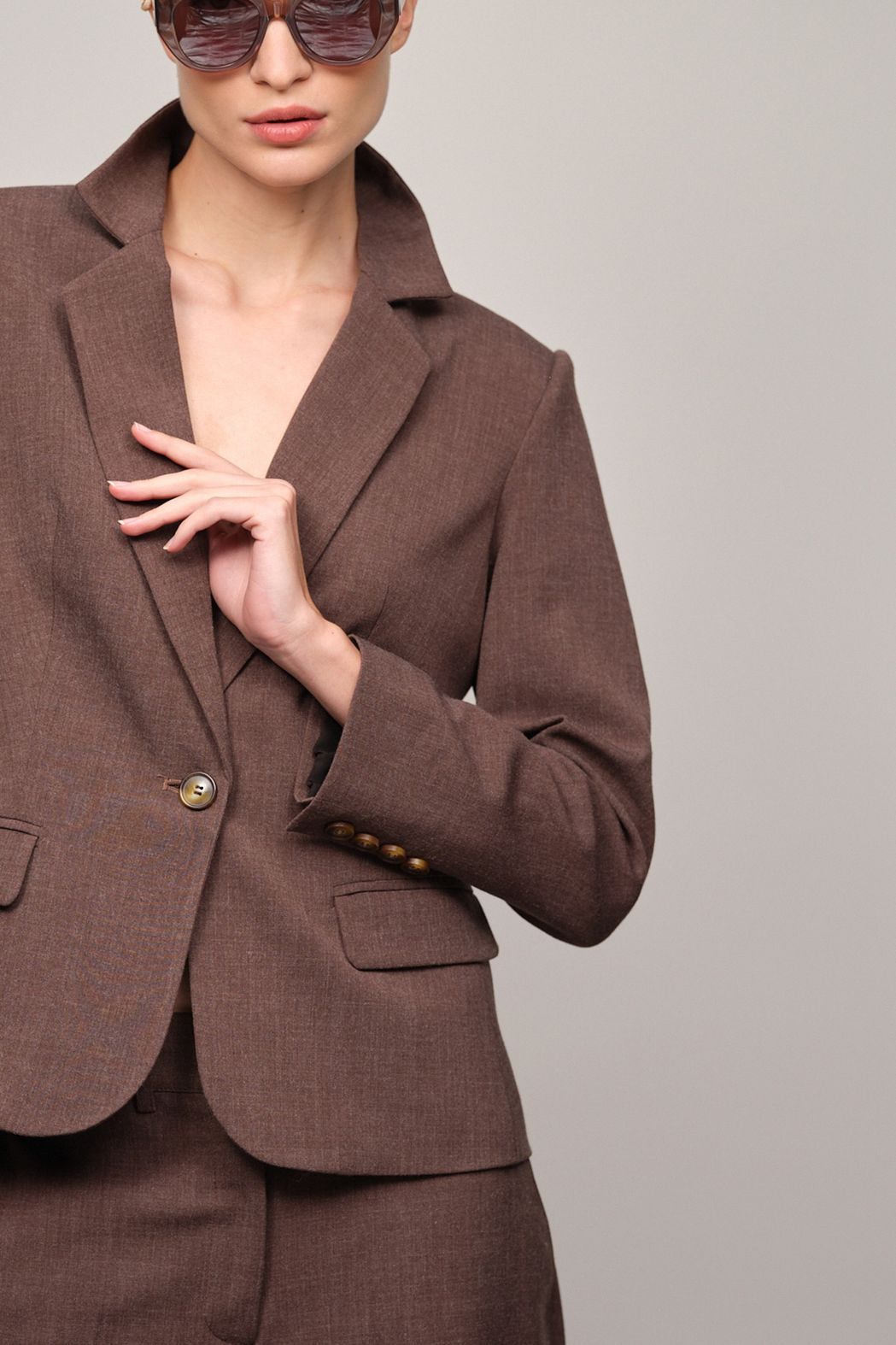 Blazer Alfaiataria Marrom Dominique