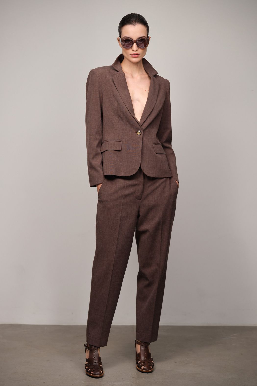 Blazer Alfaiataria Marrom Dominique