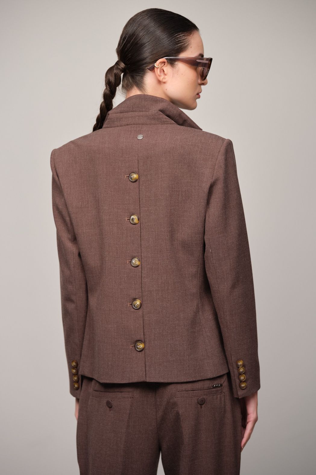 Blazer Alfaiataria Marrom Dominique