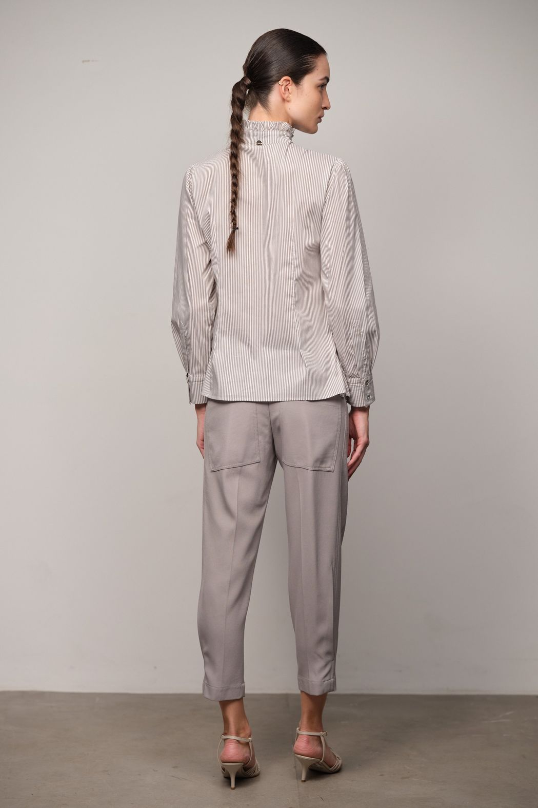 Camisa Listrada Cinza Joana