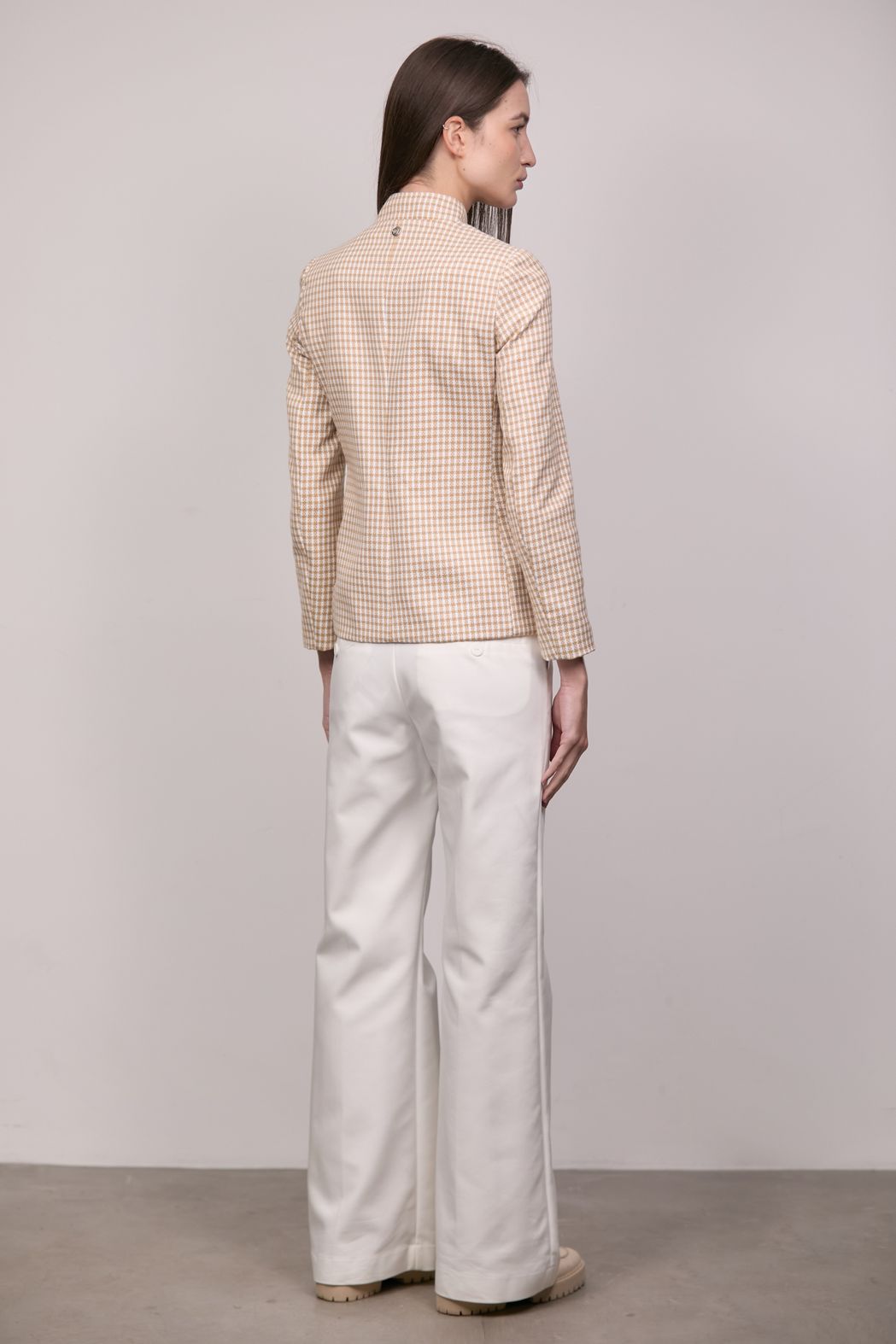 Blazer Xadrez Bege Luiza 