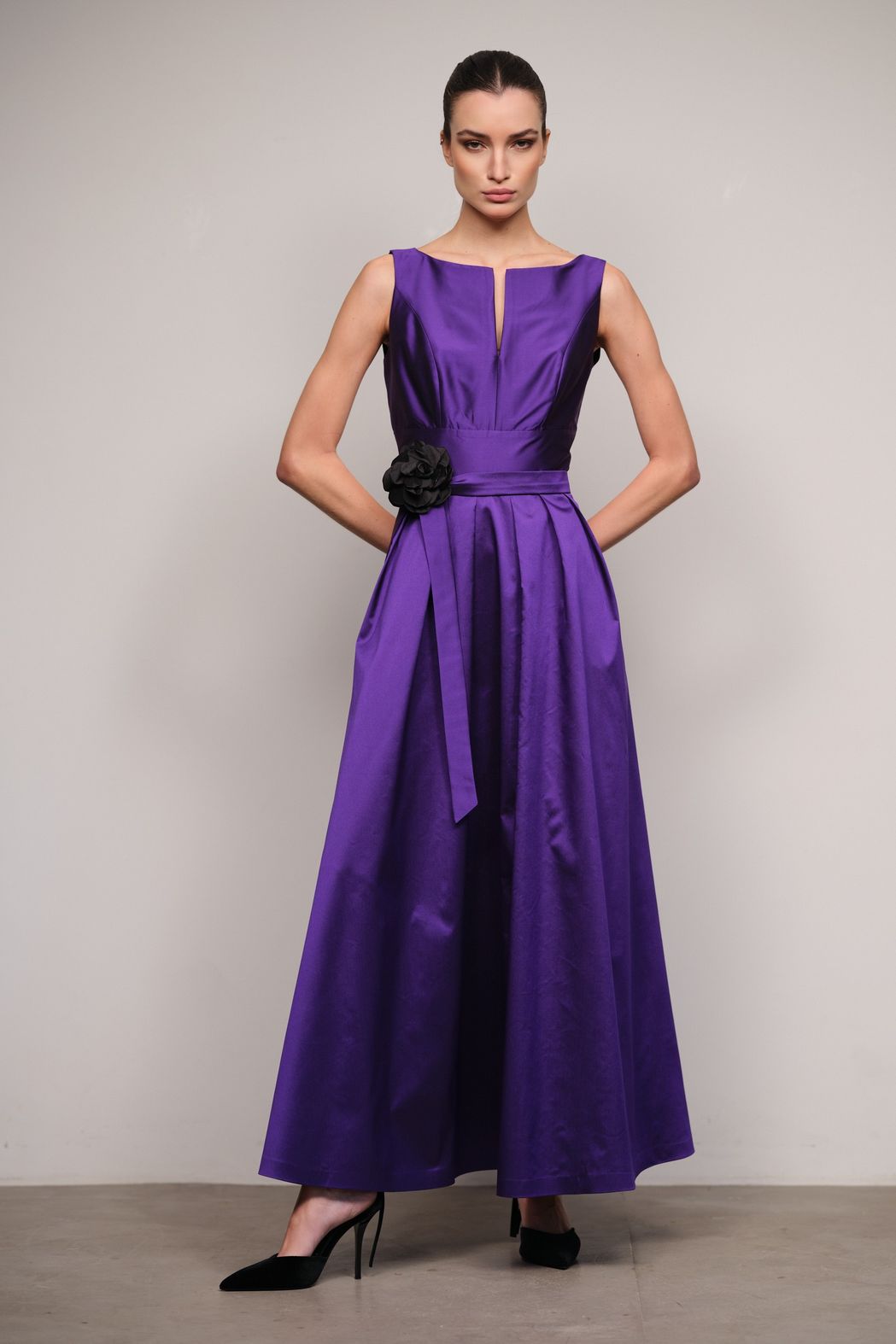 Vestido Longo de Tafetá Ametista Luiza