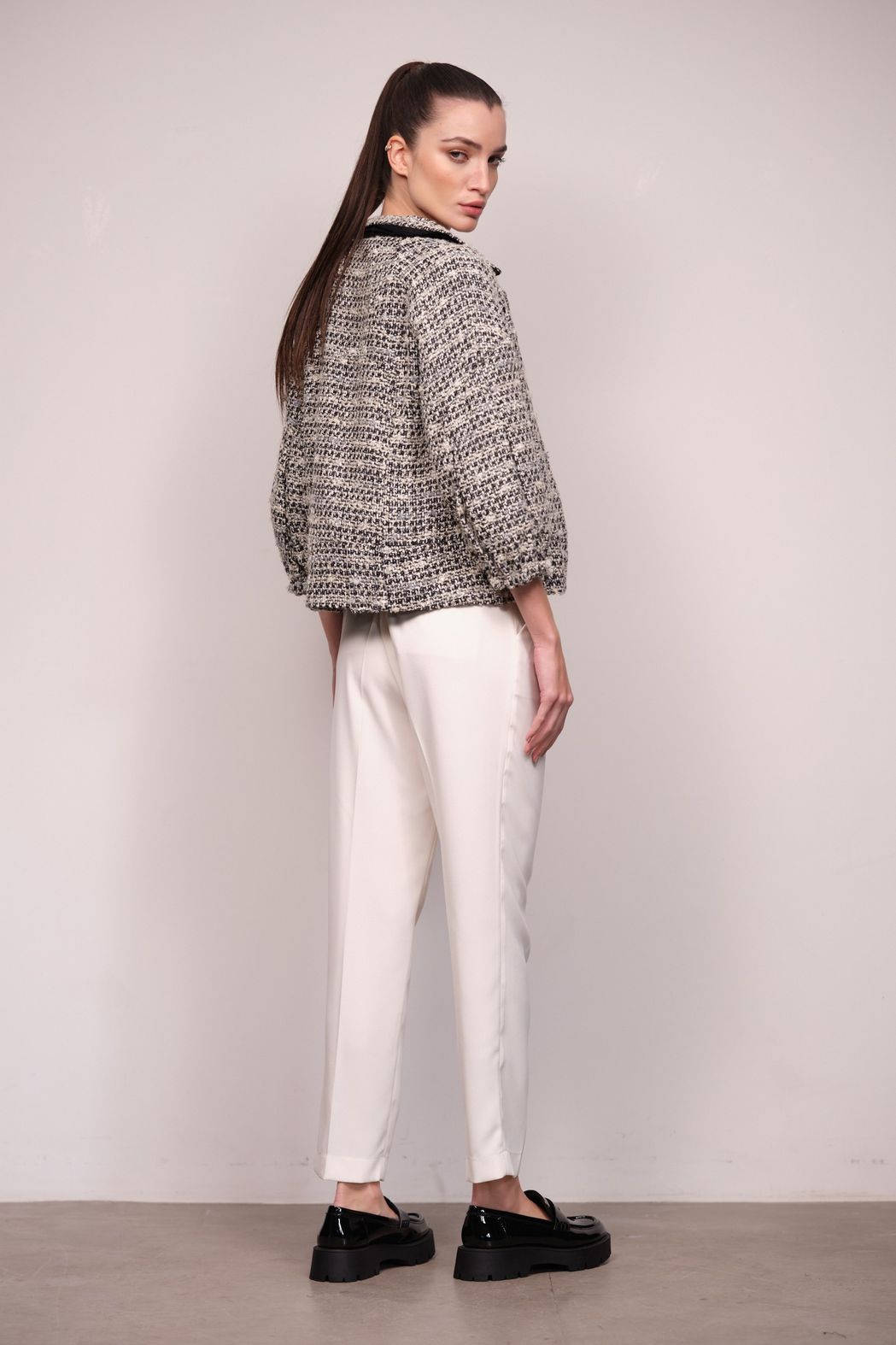 Casaco Tweed Cinza Veneza