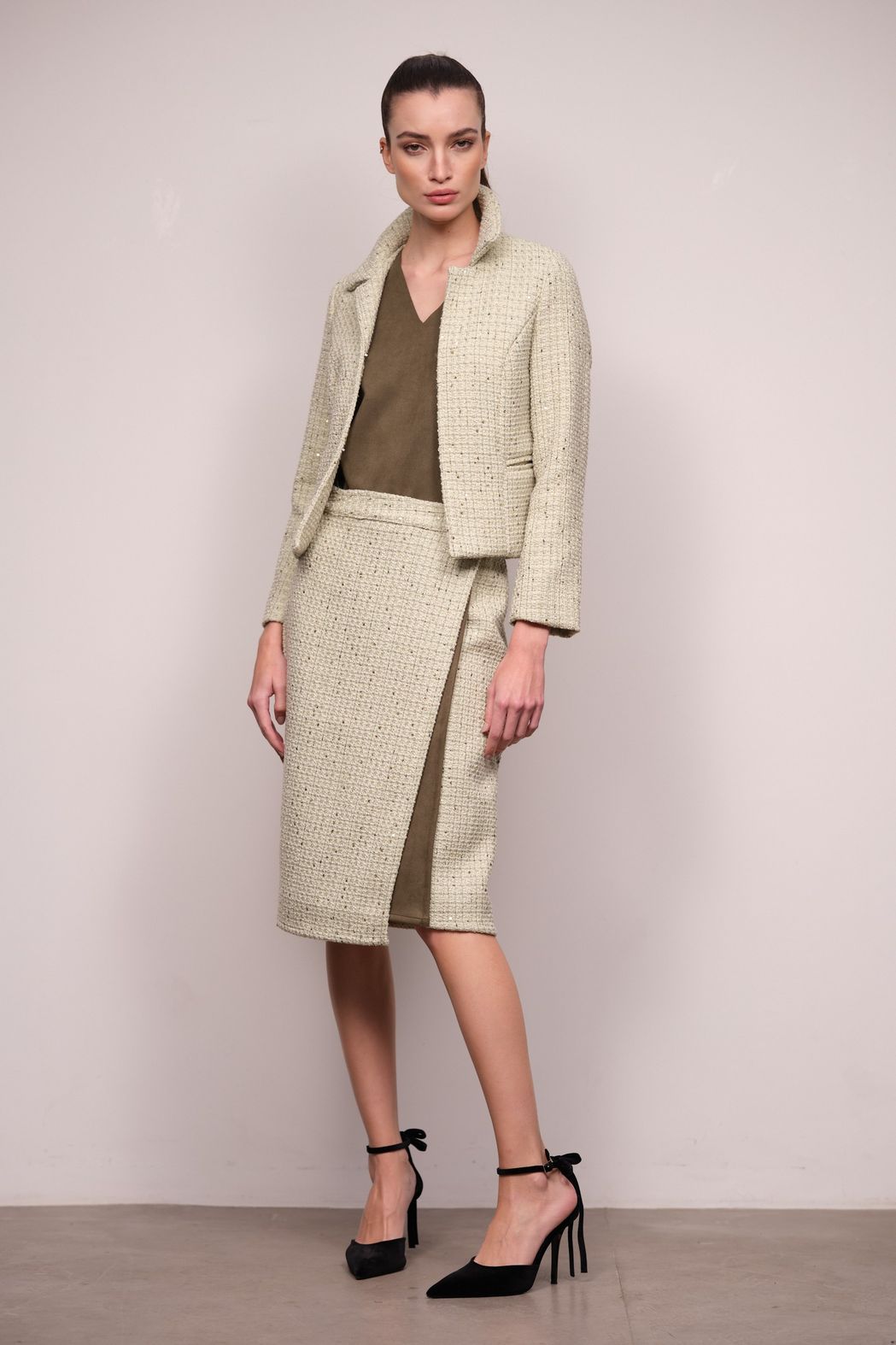 Blazer Tweed Verde Flora