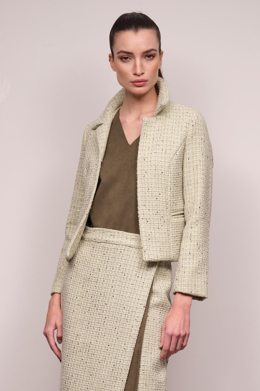 Saia Tweed Verde Florença