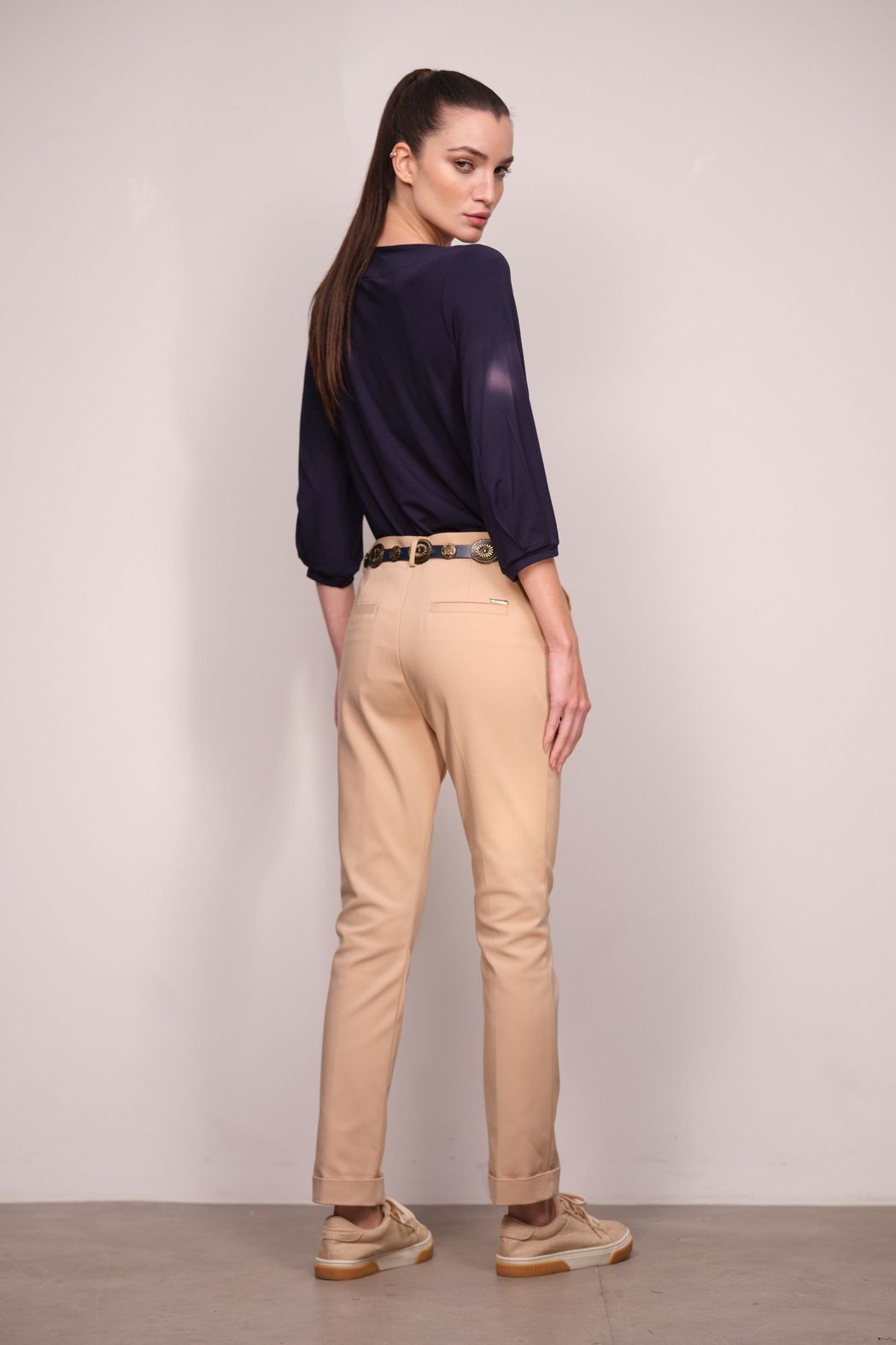 Cinto Fino Couro Boho Marinho Marta