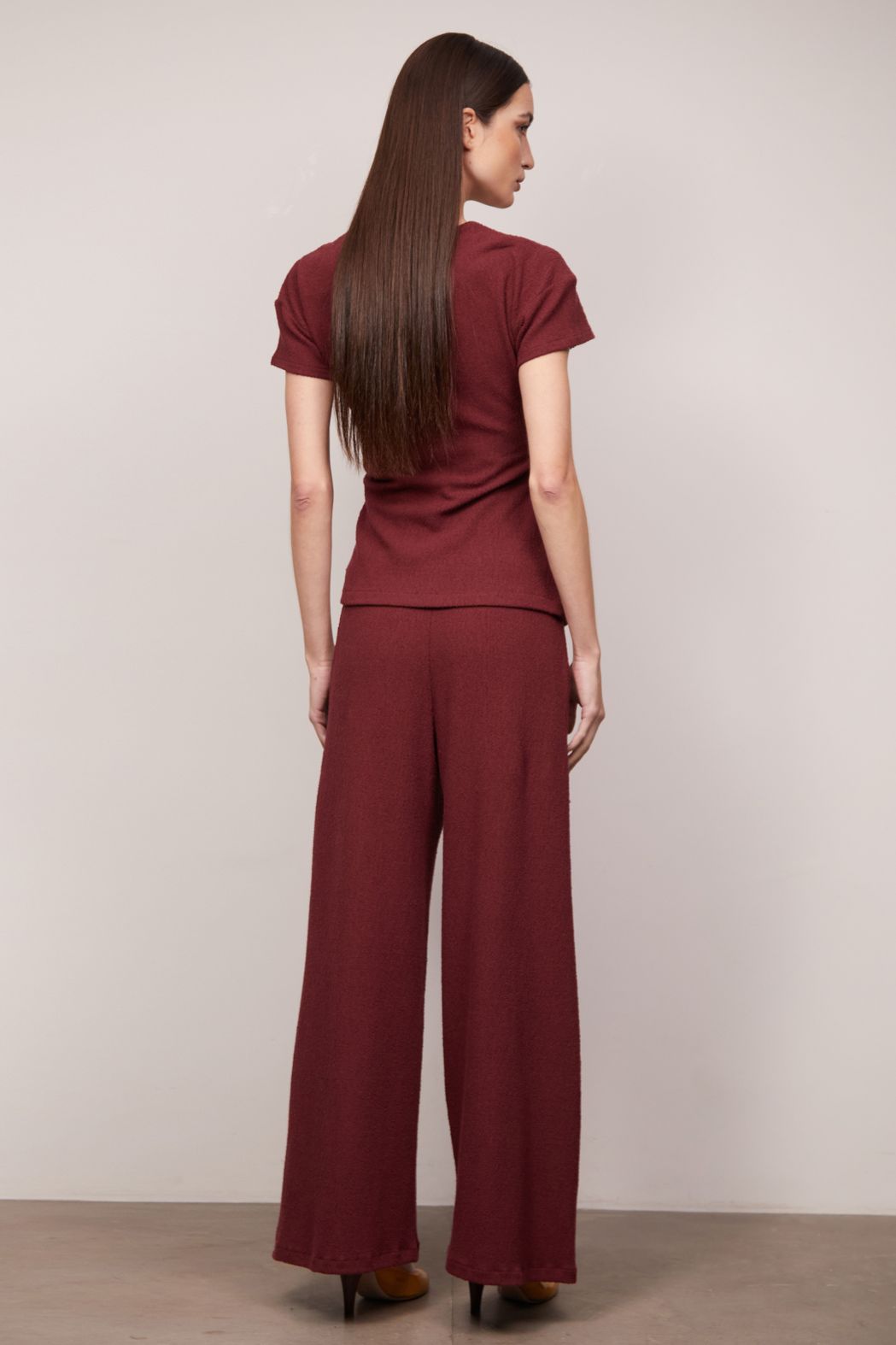 Blusa Manga Curta Boucle Vinho Miriam
