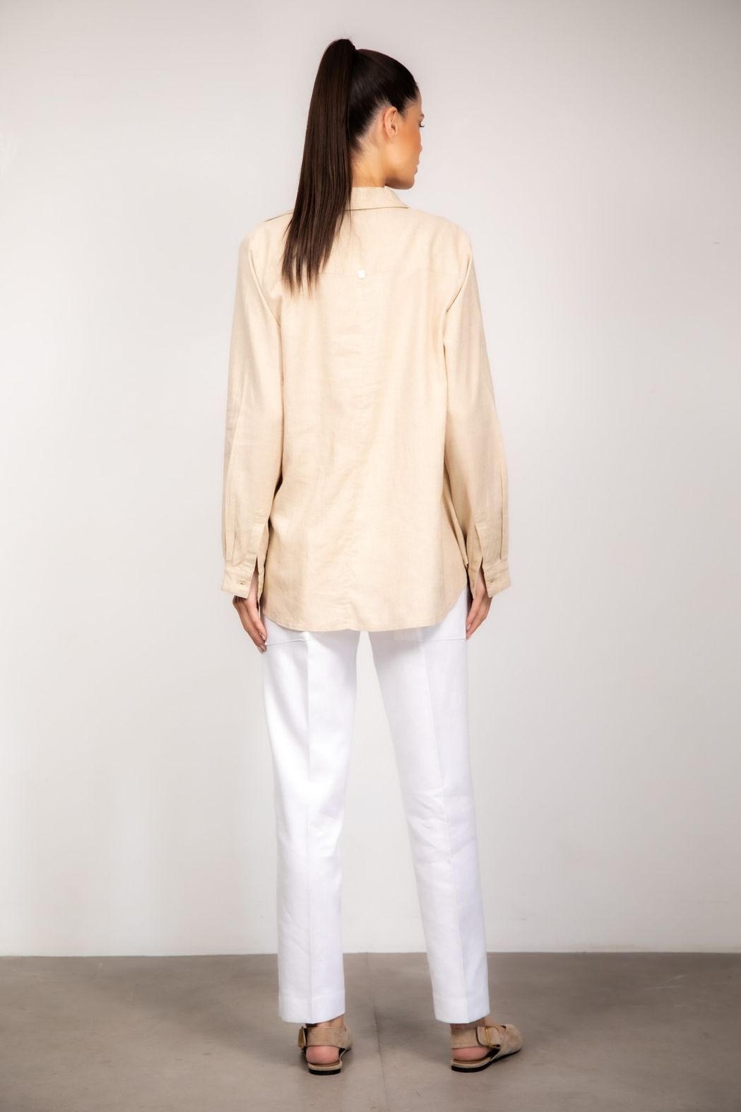 Camisa  Viscolinho  Natural Julia