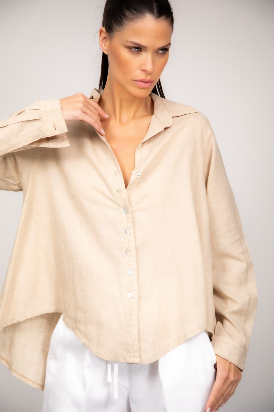 Camisa  Viscolinho  Natural Julia