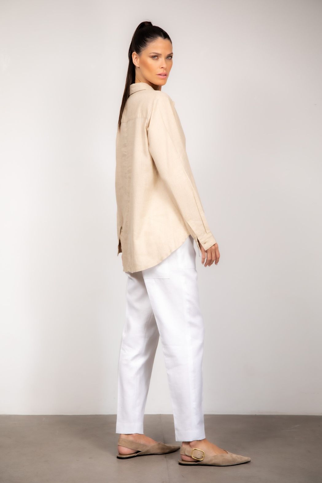 Camisa  Viscolinho  Natural Julia