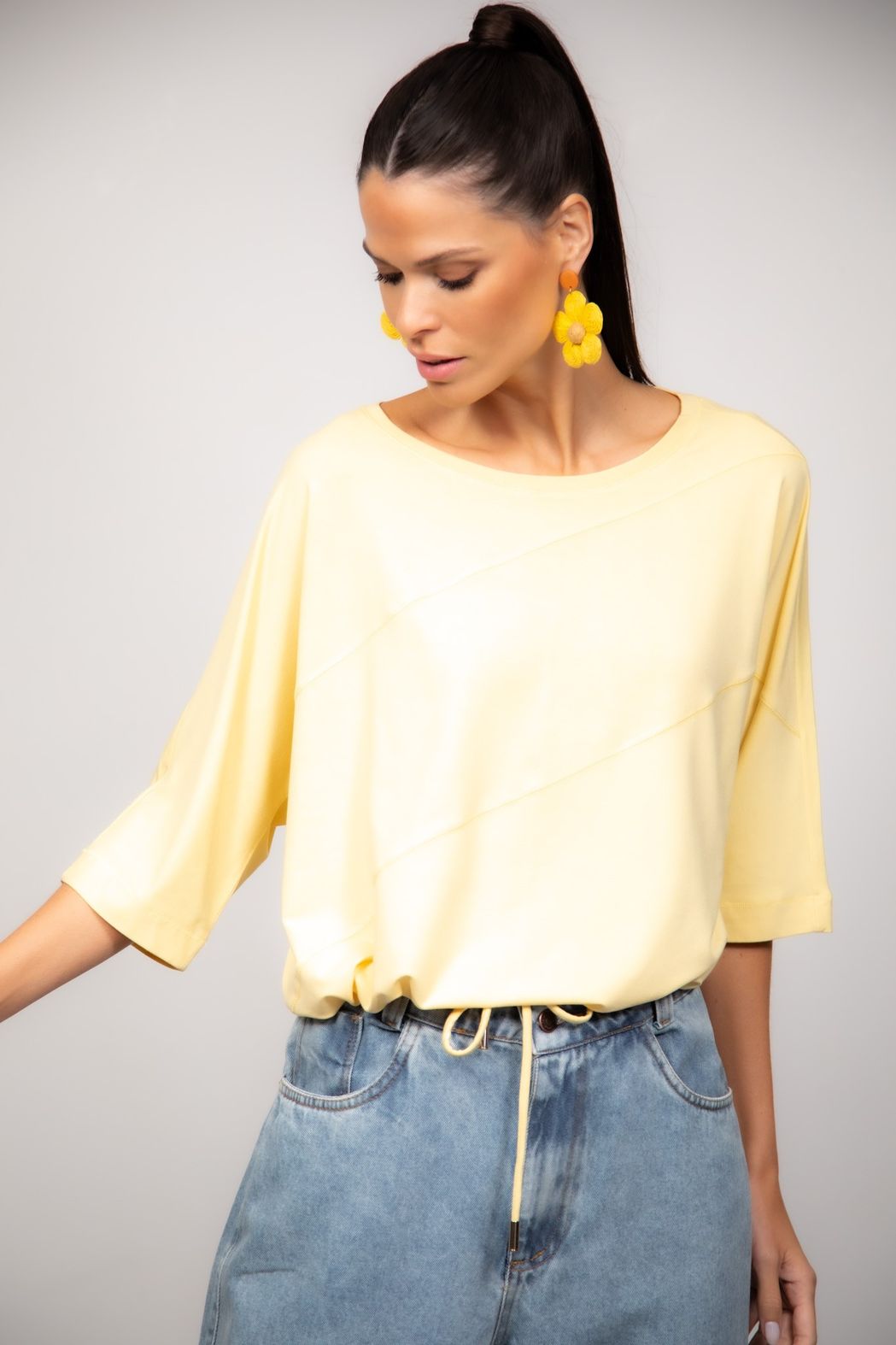 Blusa em Viscose Amarelo  Ivete