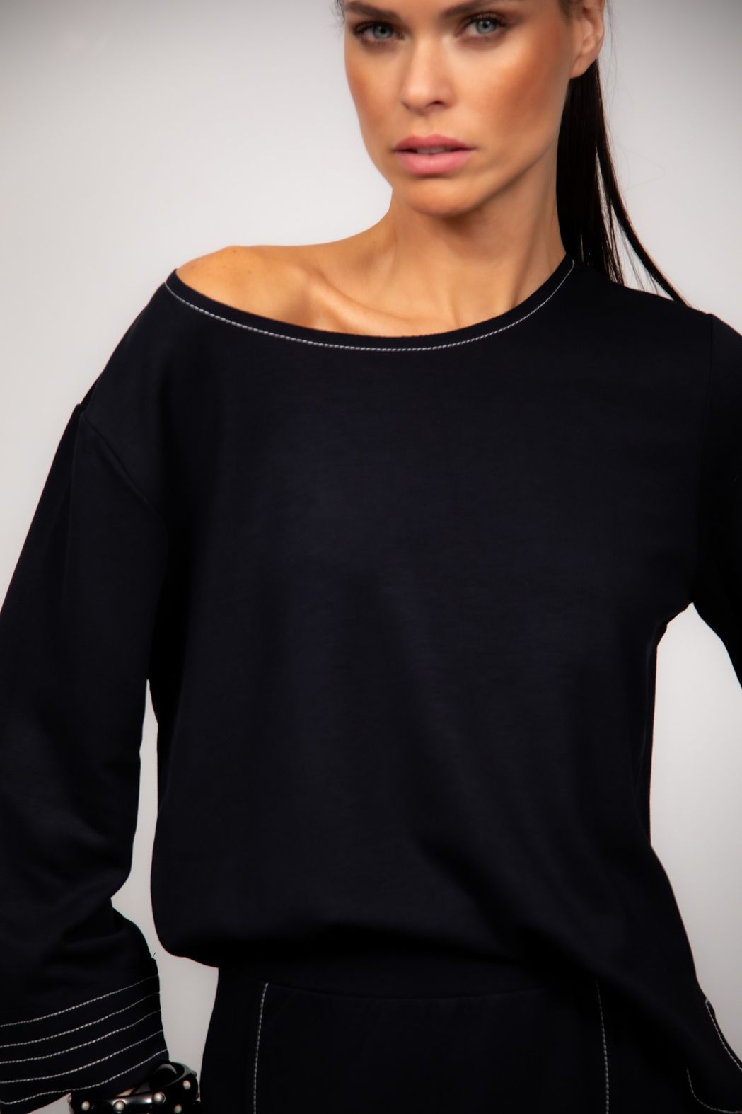 Conjunto de Saia Malha Preto Beatrice