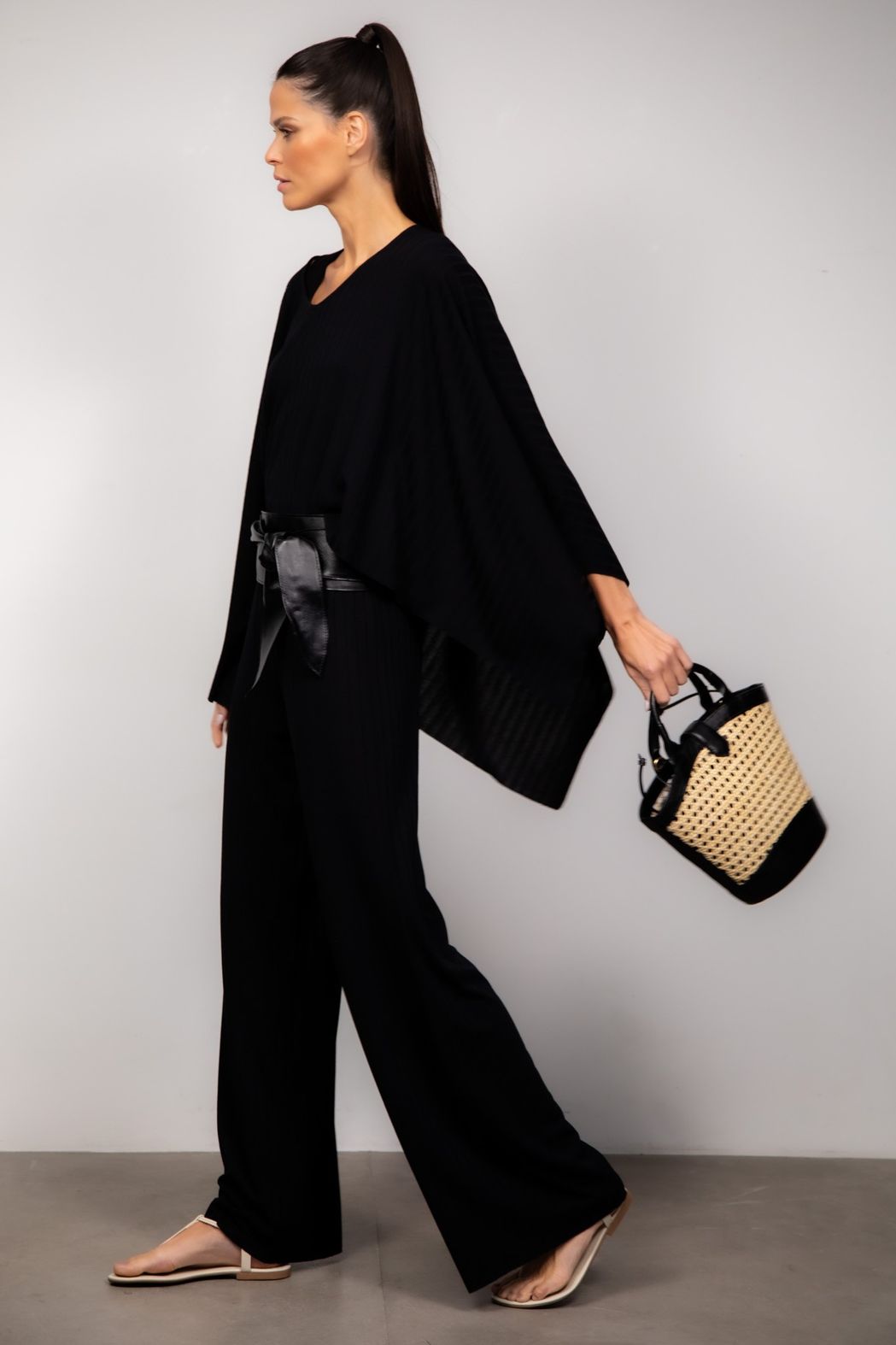 Faixa Couro Preto Isadora