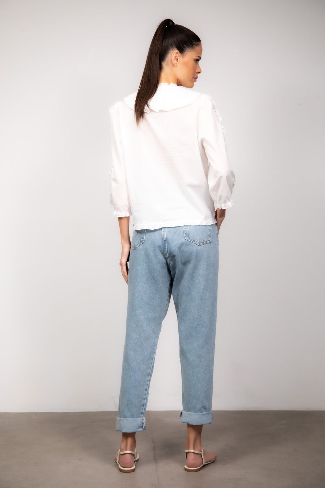 Blusa Algodão com Babados Lu