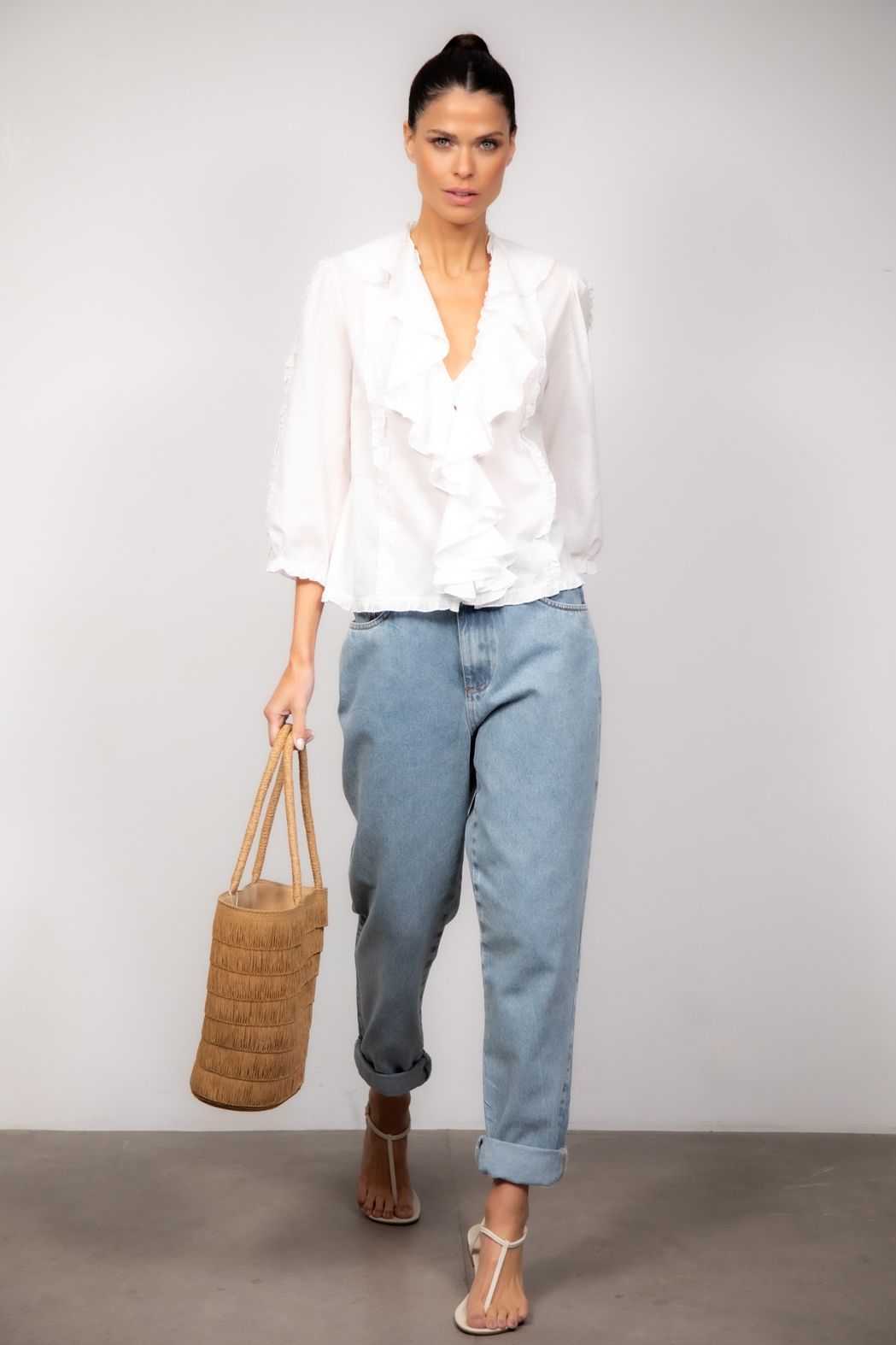 Blusa Algodão com Babados Lu