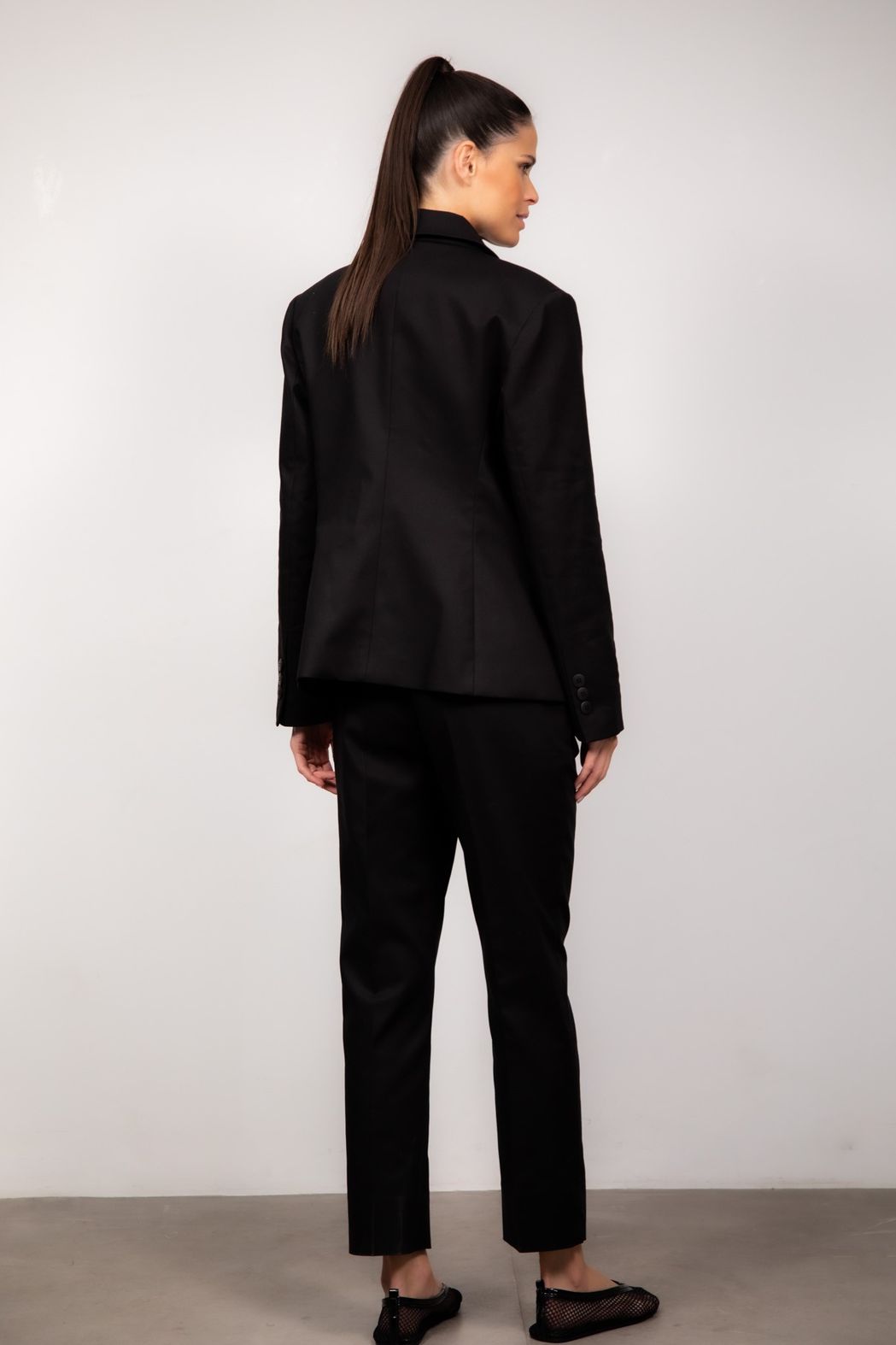 Calça Alfaiataria Algodão Preto Vivian