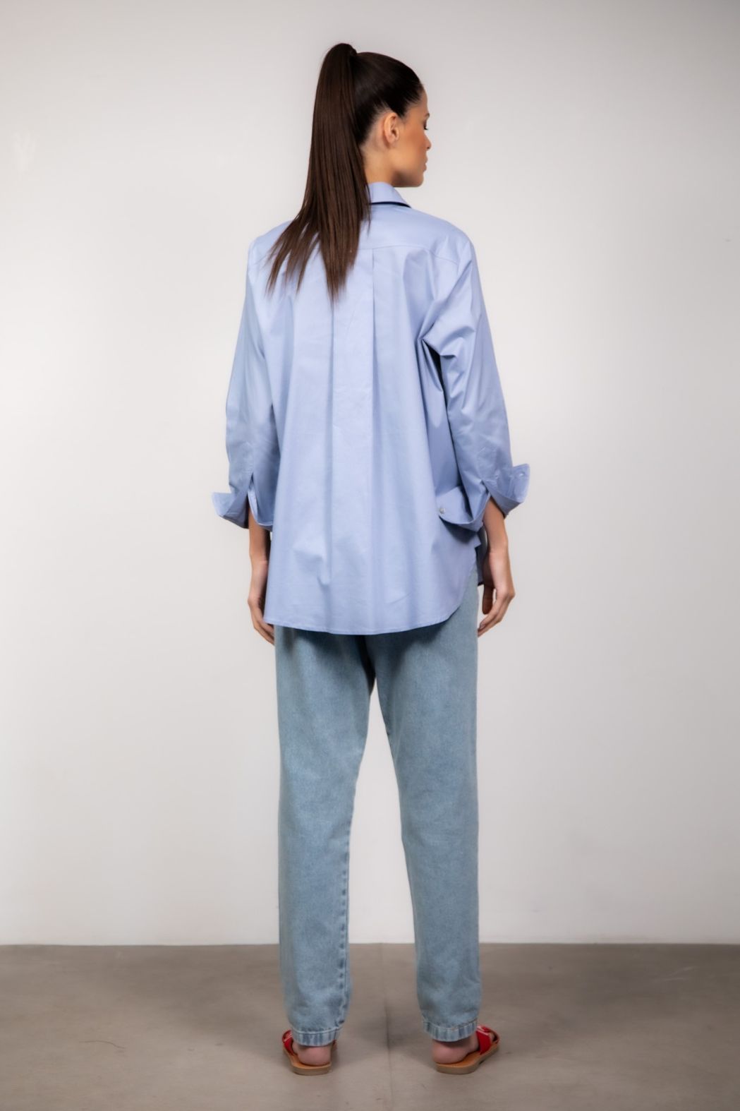 Camisa Tricoline Azul Maite