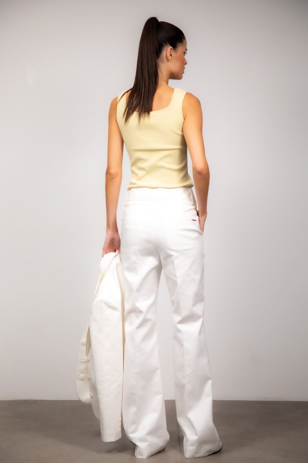 Calça Pantalona Algodão Off White Vivian