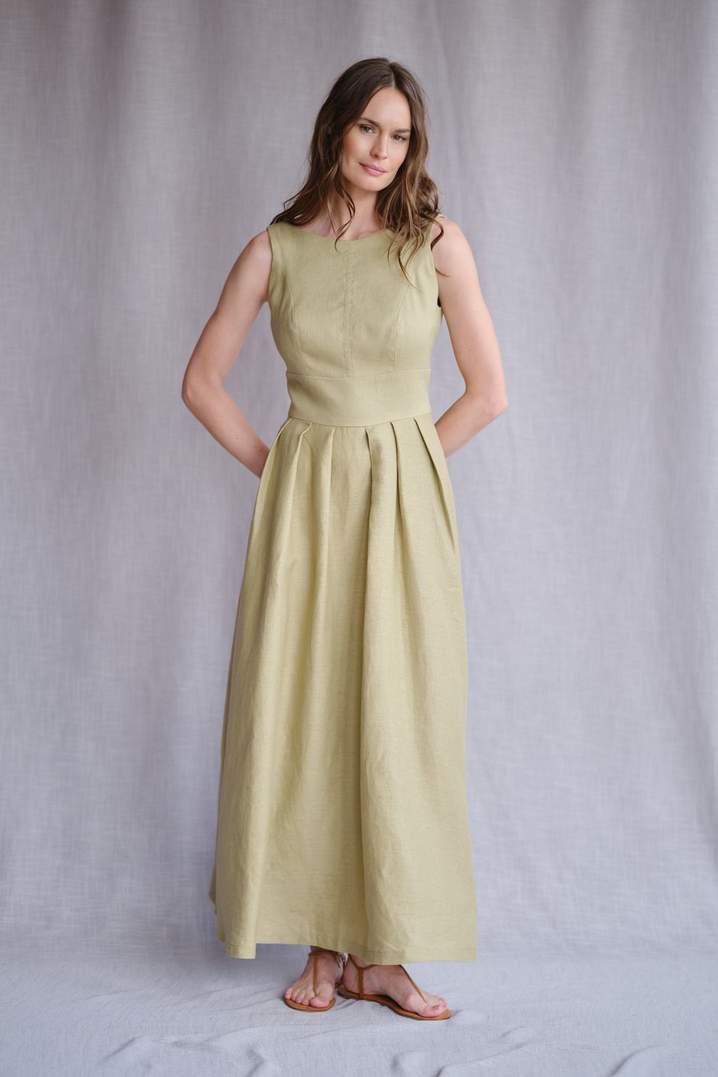 Vestido Longo Linho Cana Sofia CB