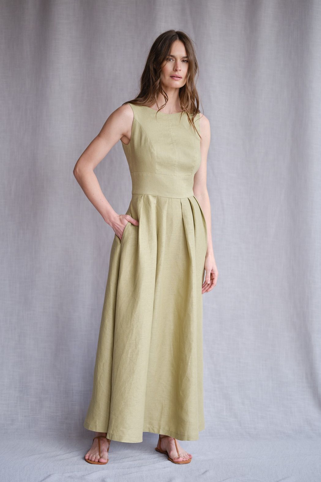 Vestido Longo Linho Cana Sofia CB