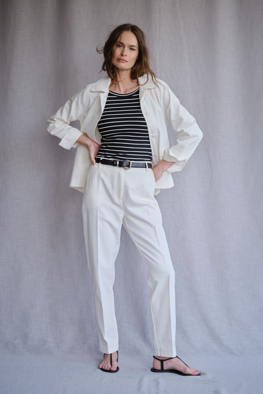 Jaqueta Caban Sarja Off White Vitoria CB