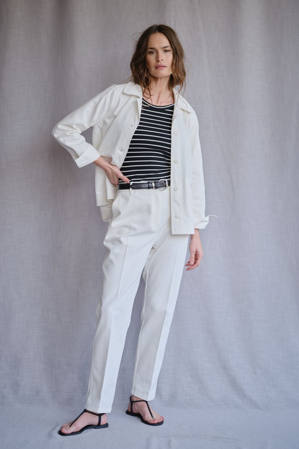 Jaqueta Caban Sarja Off White Vitoria CB