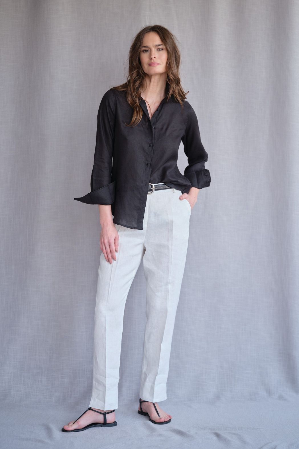 Camisa Linho Preto Valentina CB