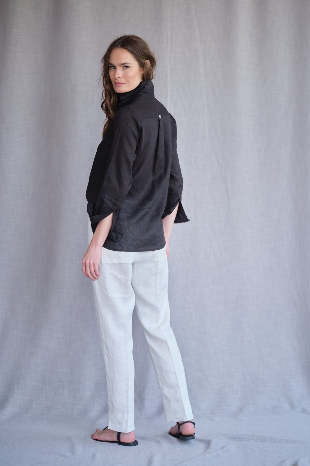 Camisa Linho Preto Valentina CB