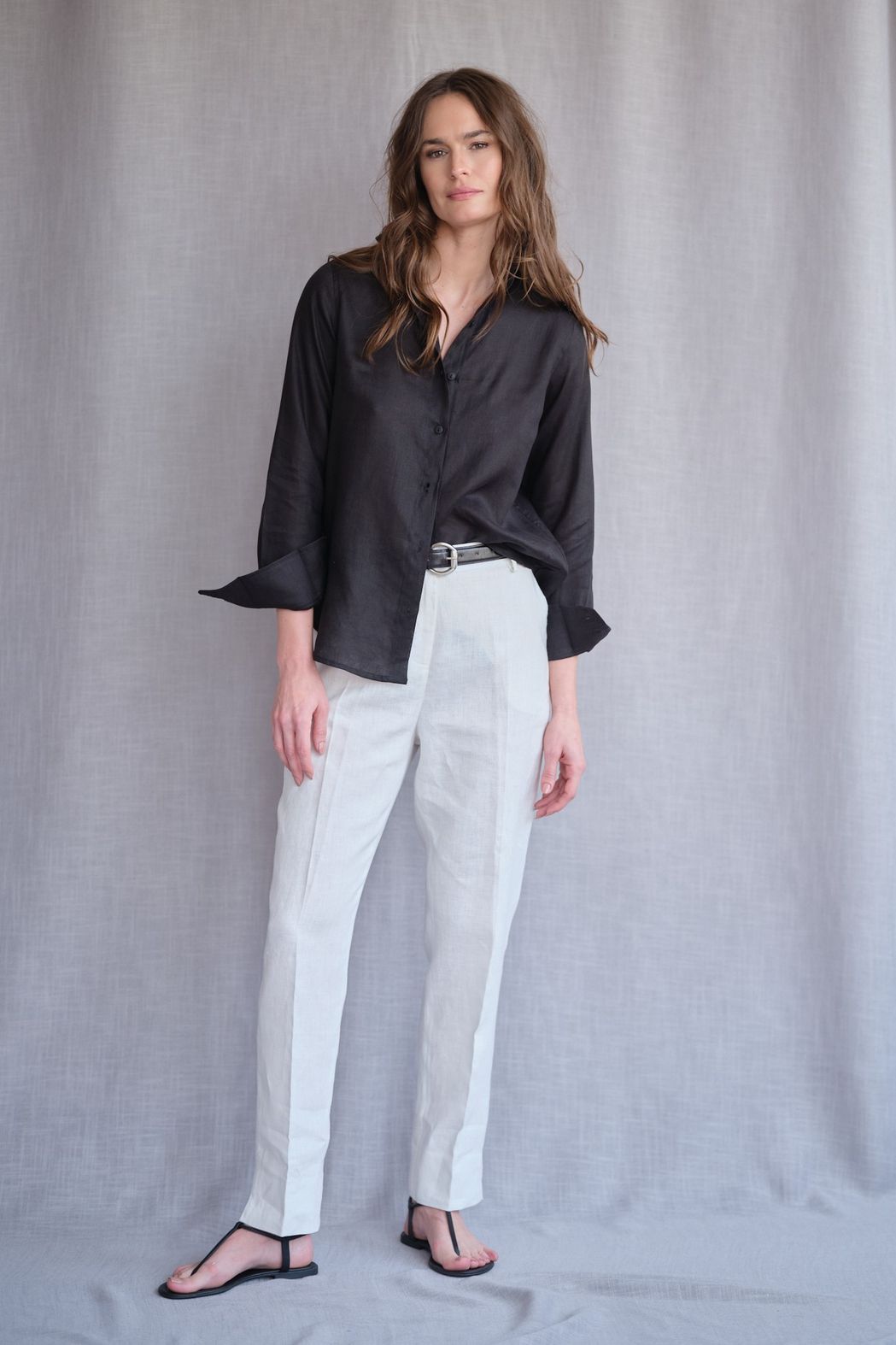 Camisa Linho Preto Valentina CB
