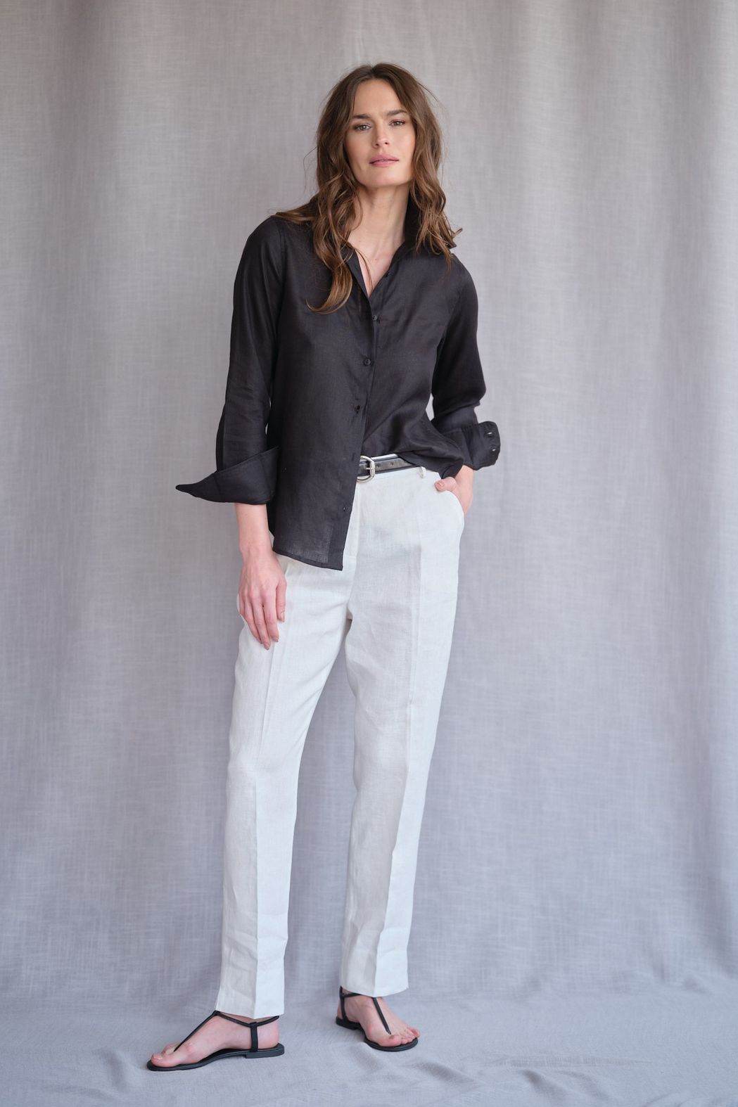 Camisa Linho Preto Valentina CB