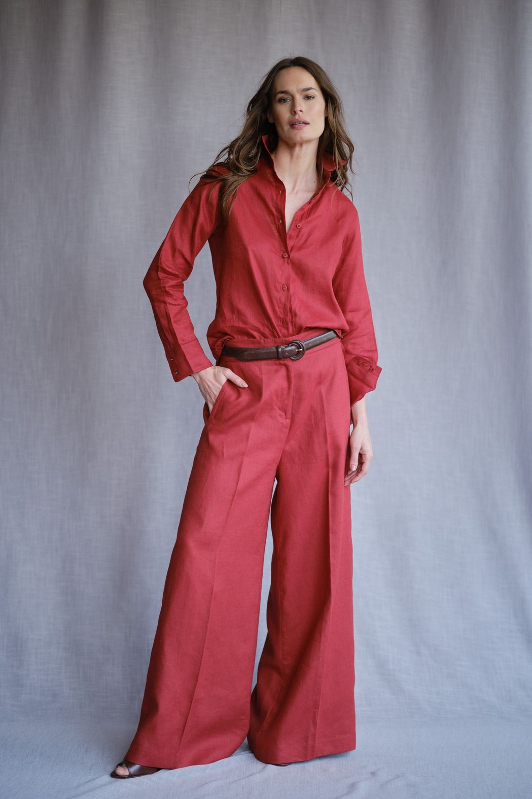 Camisa Linho Vermelho Valentina CB