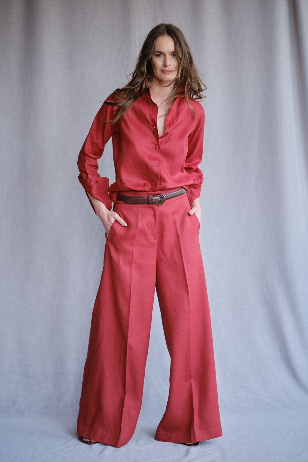 Camisa Linho Vermelho Valentina CB
