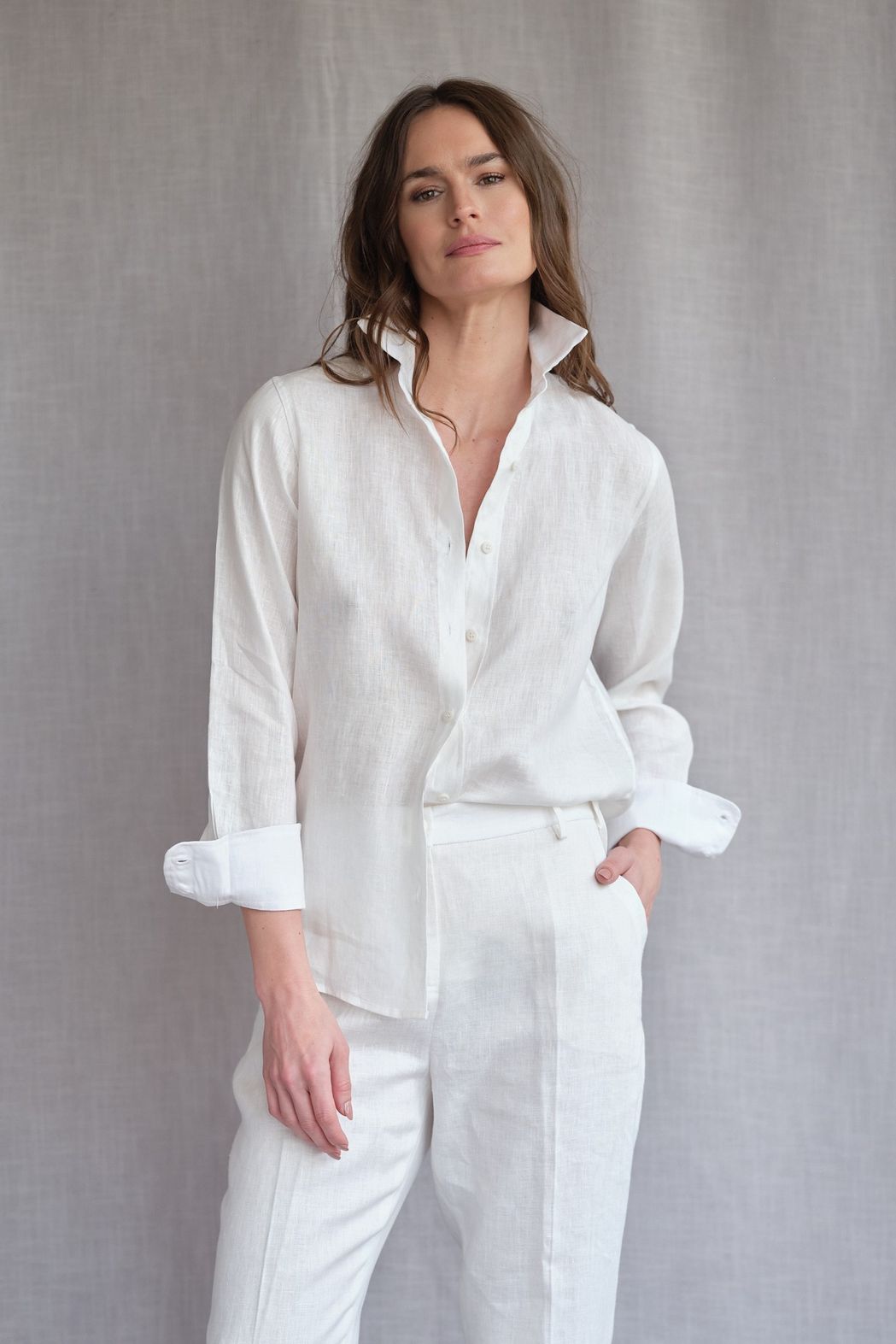 Camisa Linho Off White Valentina CB