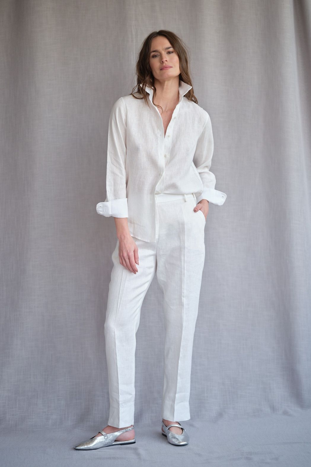 Camisa Linho Off White Valentina CB