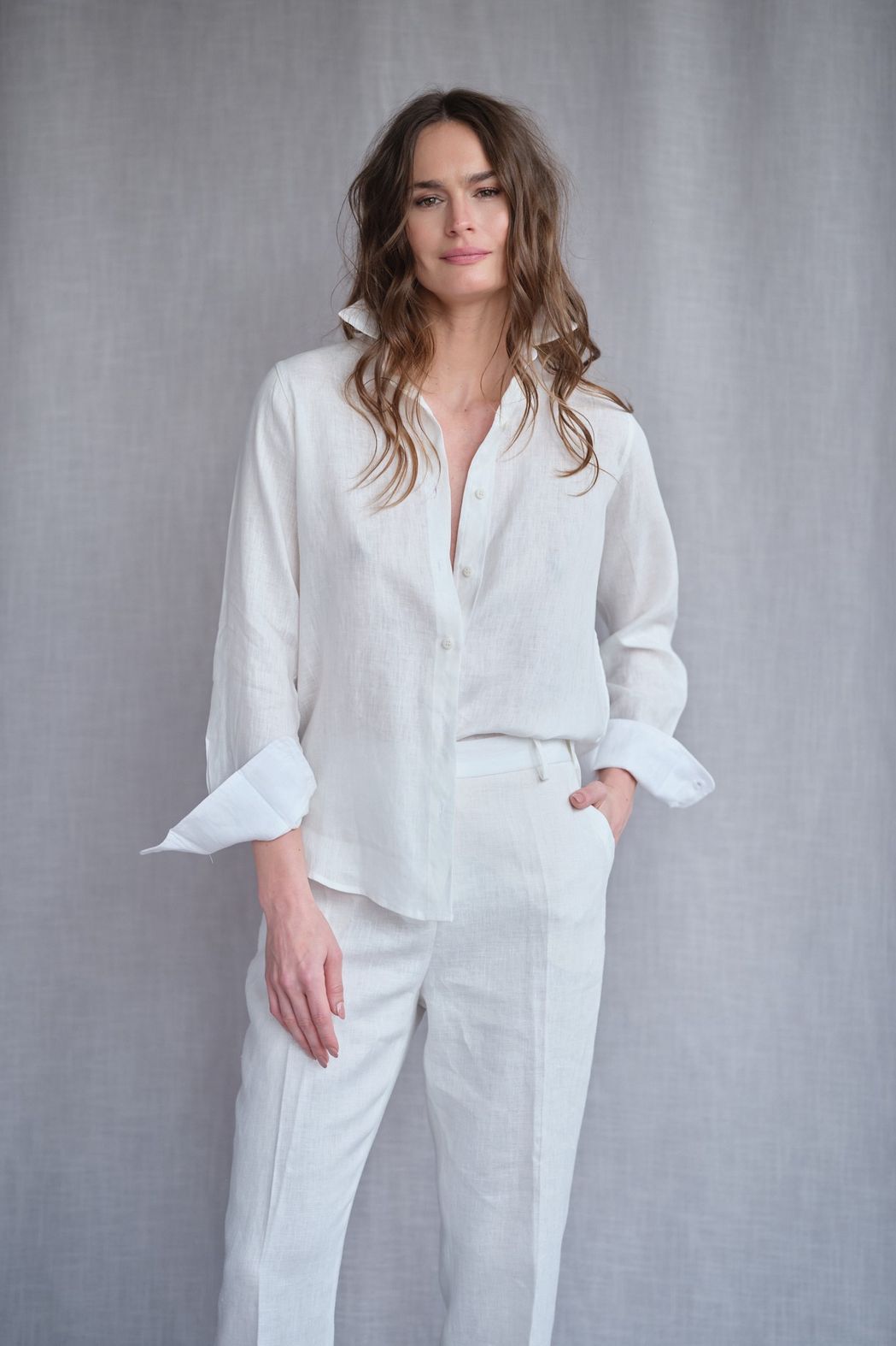Camisa Linho Off White Valentina CB