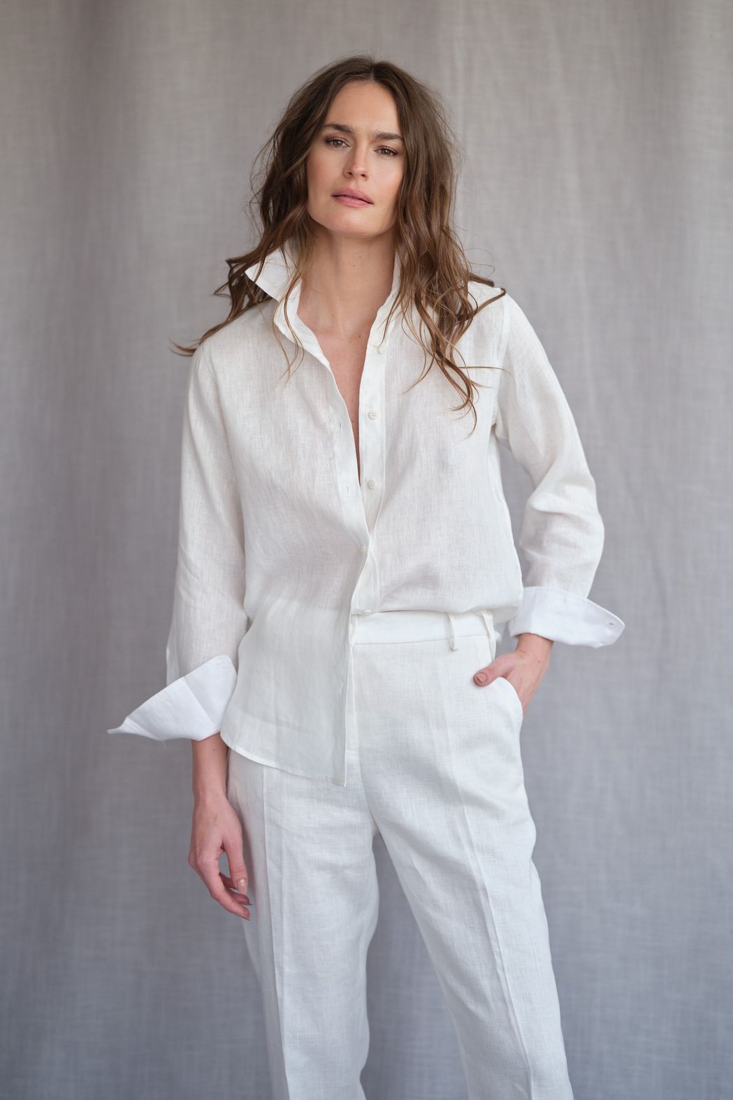 Camisa Linho Off White Valentina CB