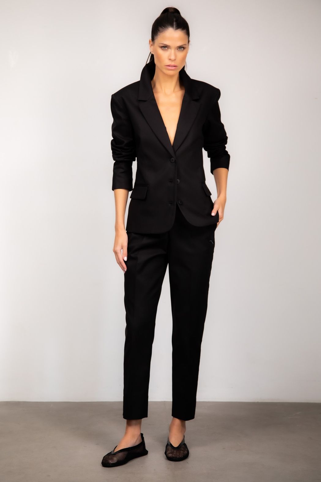 Blazer Algodão Preto Vivian