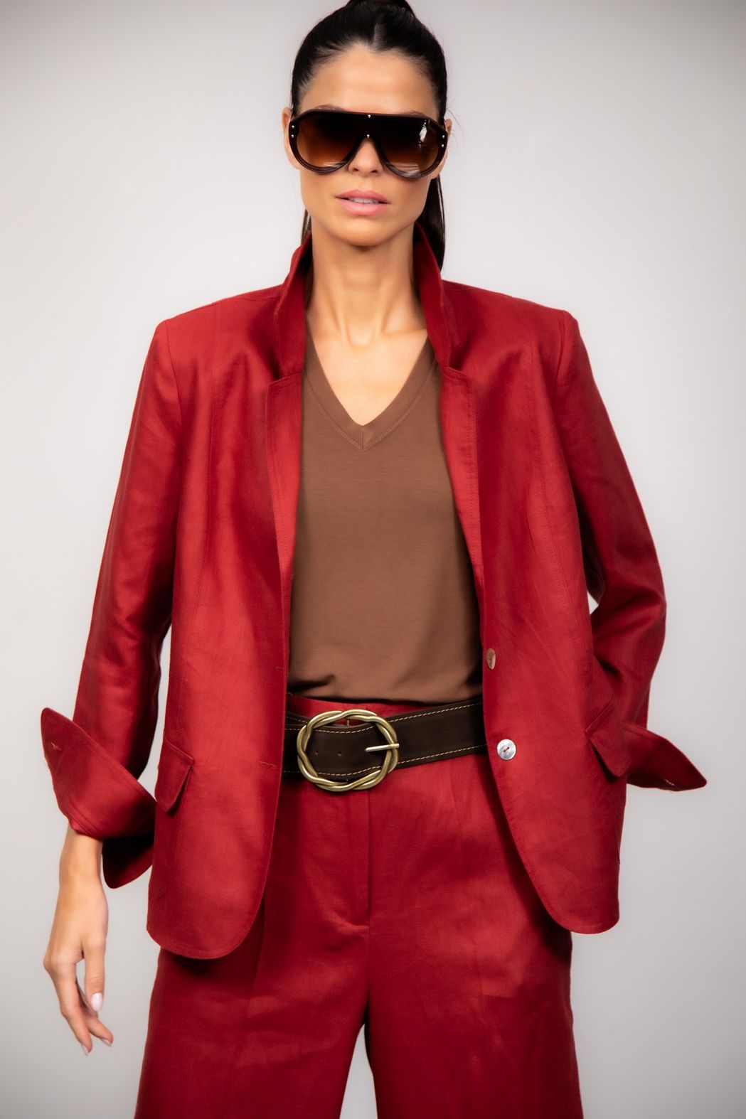 Blazer Linho Vermelho Bruna