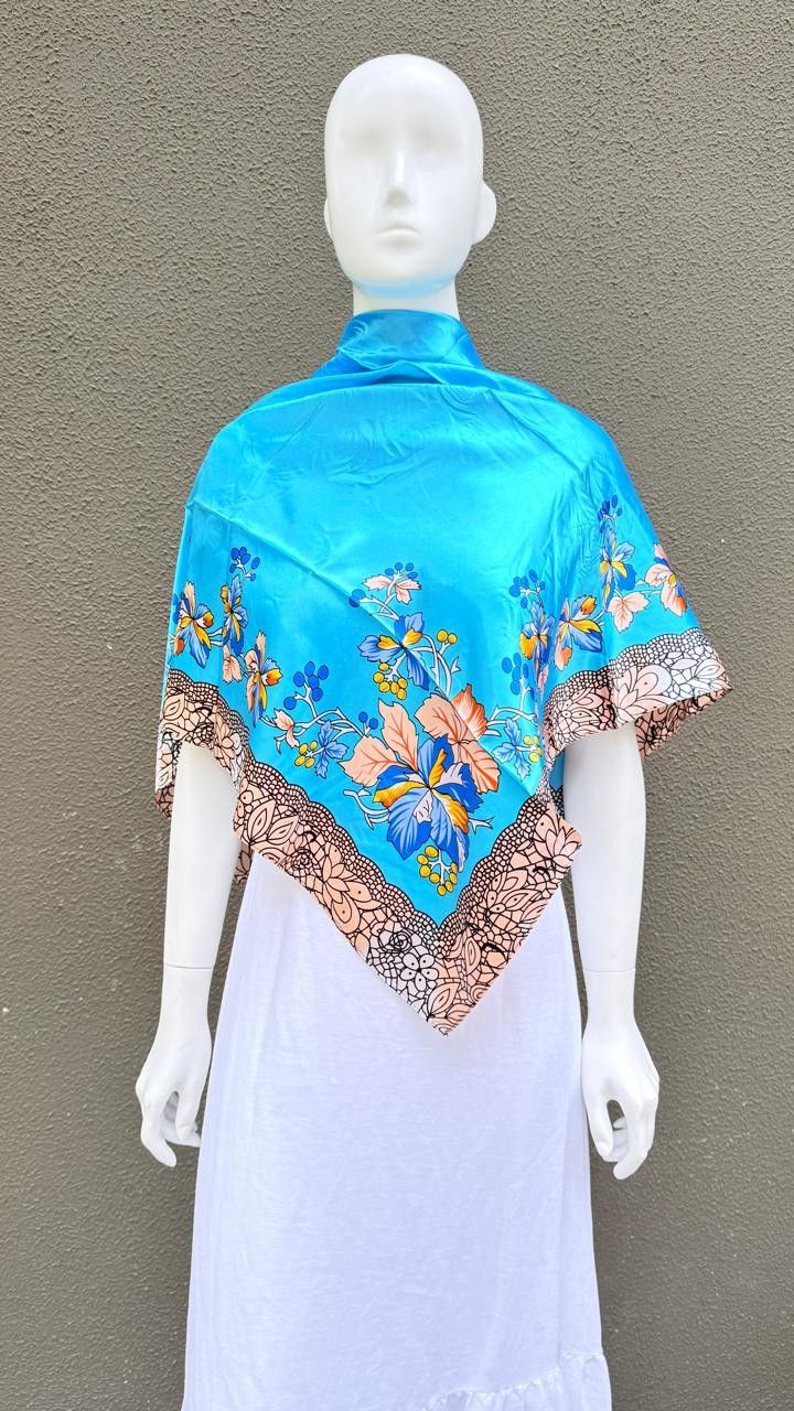 Lenço Estampado Turquesa Valerie