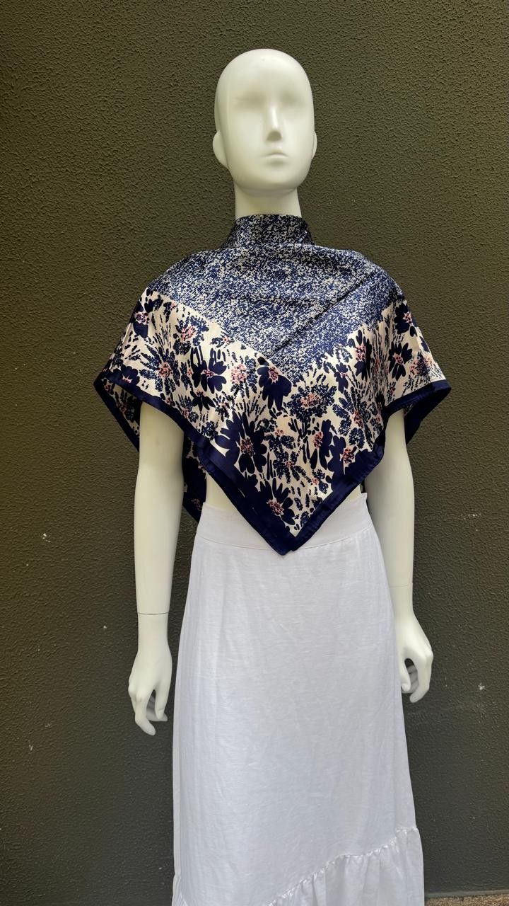 Lenço Estampado Marinho Ligia